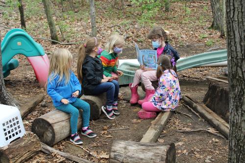 Outdoor Reading Circle; Friends Reading Together